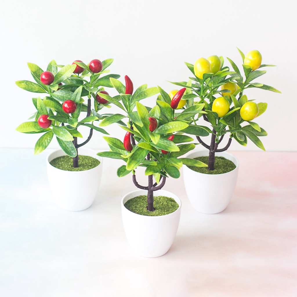 Chậu cây nhân tạo chất liệu nhựa sống động như thật độc đáo trang trí đám cưới