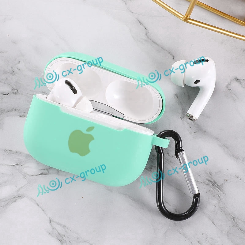 Ốp bảo vệ hộp sạc tai nghe AirPods 1 | 2 bằng silicon có logo Apple