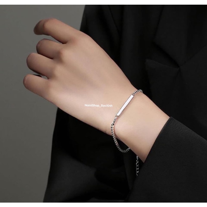 Lắc tay bạc Miễn phí khắc tên thời trang xinh cá tính độc đáo phong cách Mainomi Shop Bạc Xinh