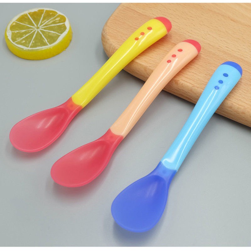Thìa Ăn Dặm Báo Nóng Cho Bé Dĩa Báo Nhiệt An Toàn 40 Độ