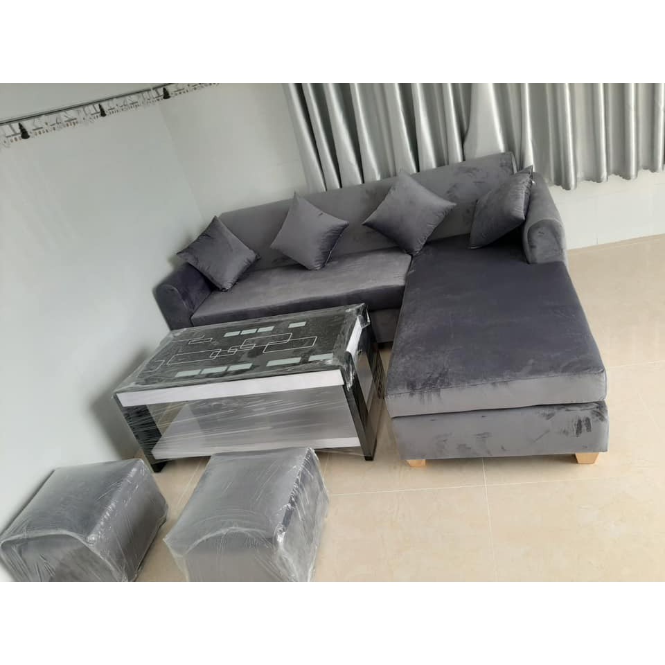 Bộ bàn ghế sofa phòng khách chữ L đẹp hiện đại 2021