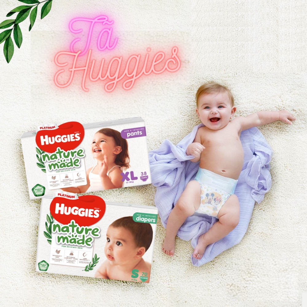 Tã Quần Dán Huggies Platinum Nature Made Size NB/S/M/L/XL/XXL