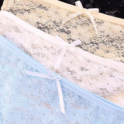 Quần lót nữ sexy vải ren thoáng mát hoa đính nơ - 3808 | BigBuy360 - bigbuy360.vn