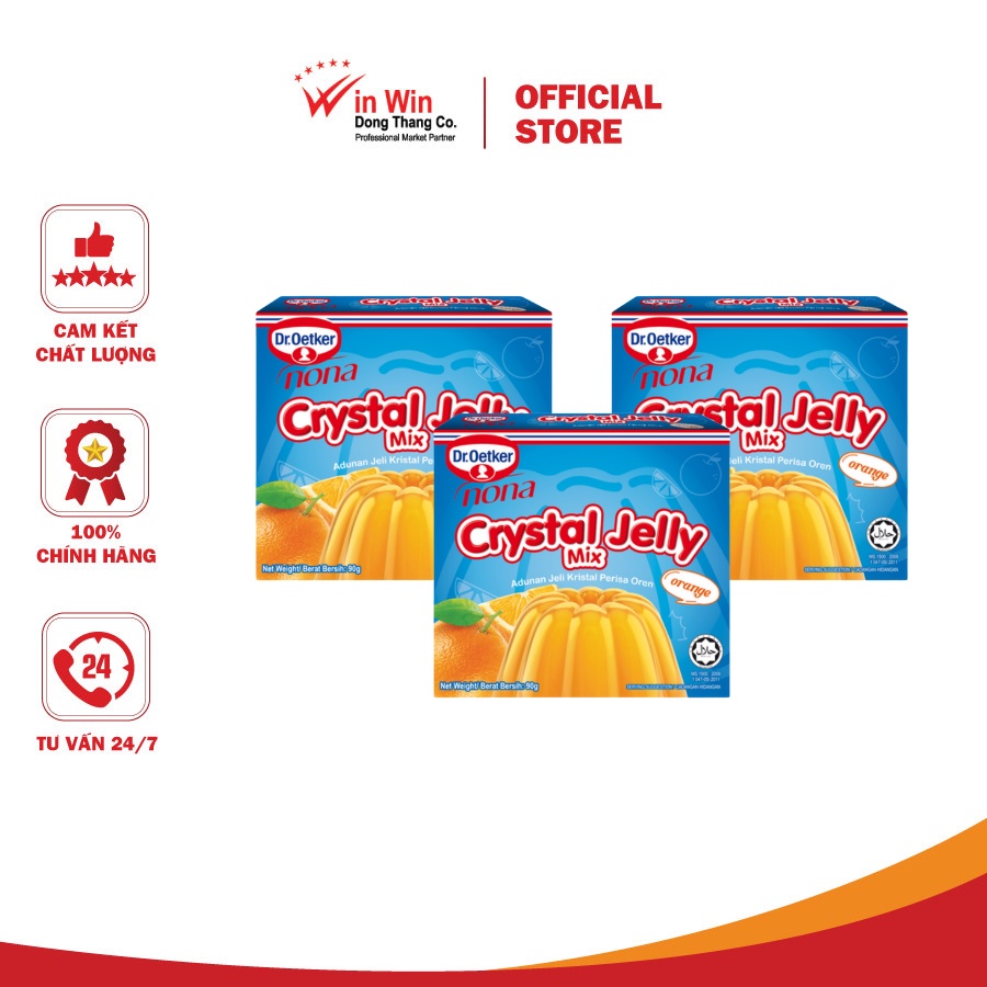 COMBO 3 Hộp Bột Thạch Rau Câu Hương Cam Dr. Oetker 90g