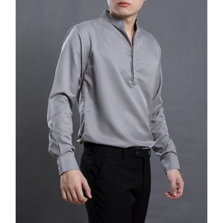 Áo sơ mi nam tay dài cổ trụ trẻ trung LADOS - 8045 phong cách Hàn Quốc chất đẹp form chuẩn