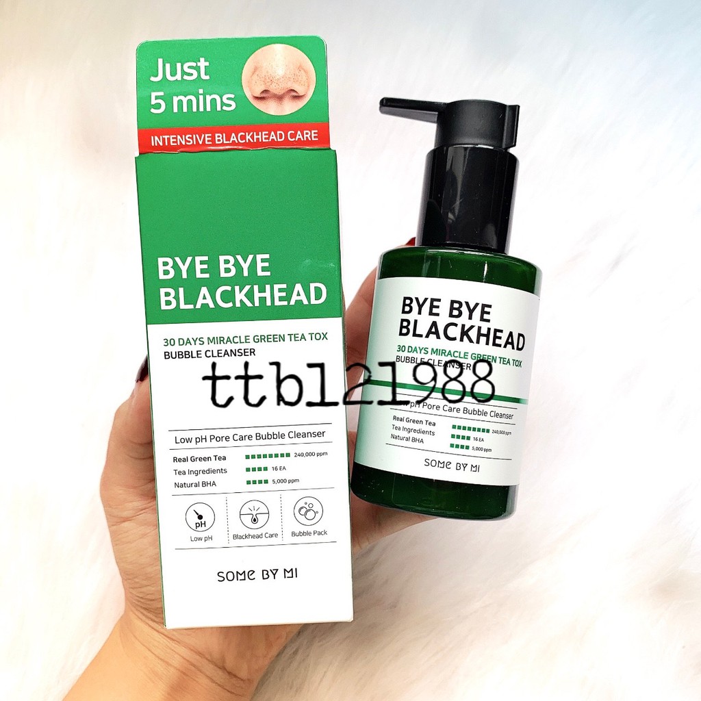 Sữa Rửa Mặt Sủi Bọt Some By Mi Bye Bye Blackhead 30 Days Miracle Green Tea Tox Bubble Cleanser | BigBuy360 - bigbuy360.vn