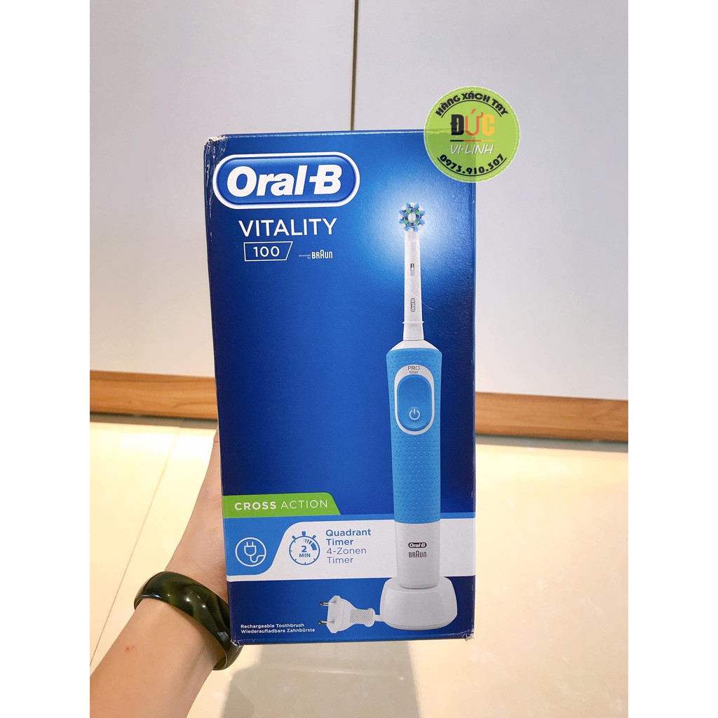 Bàn Chải Điện Oral B Và Đầu Bàn Chải Vitality 100 Cross Action