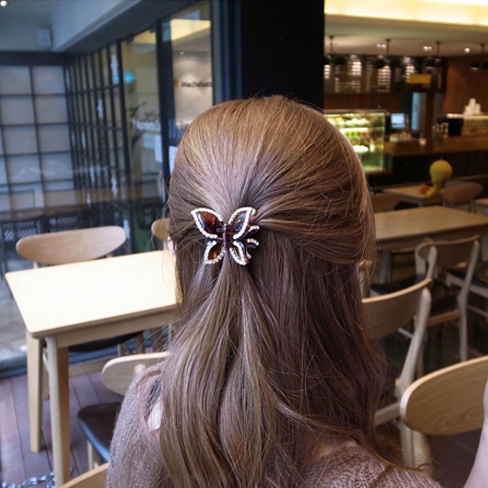 Kẹp tóc hình bướm đính đá xinh xắn thời trang cho nữ