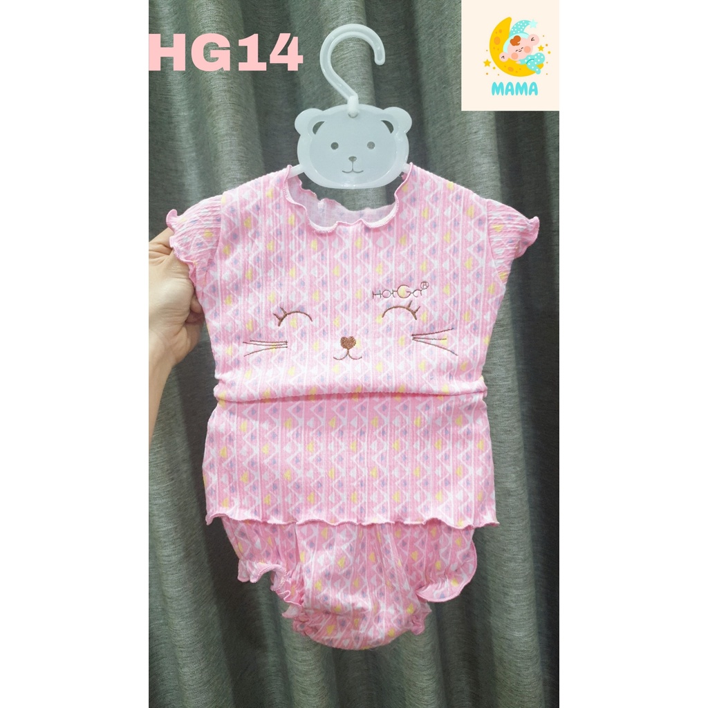 Đồ Bộ Thun Mát Hotga Sơ Sinh Nhiều Họa Tiết Cho Bé Gái 4-13kg