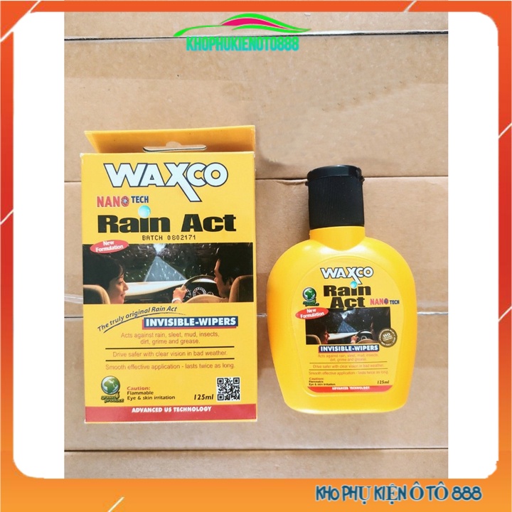 Dung dịch chống bám nước WAXCO cho xe ô tô hàng Malaysia dung tích 125ml