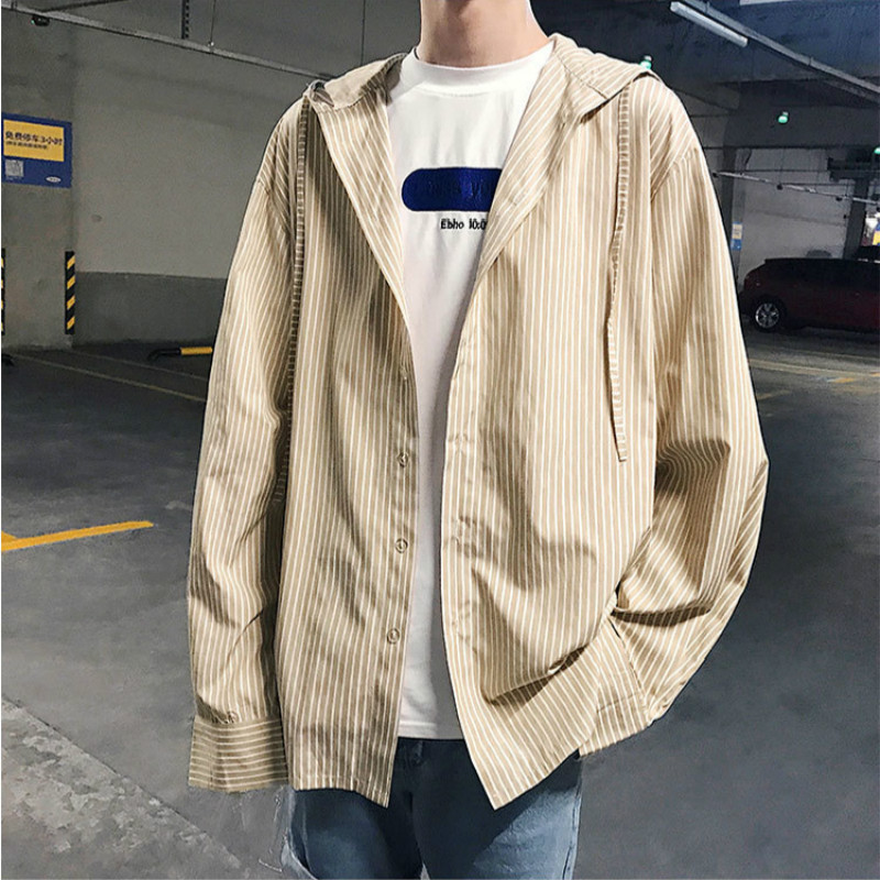 Áo khoác tay dài phối họa tiết kẻ sọc thời trang phong cách vintage cho nam | BigBuy360 - bigbuy360.vn