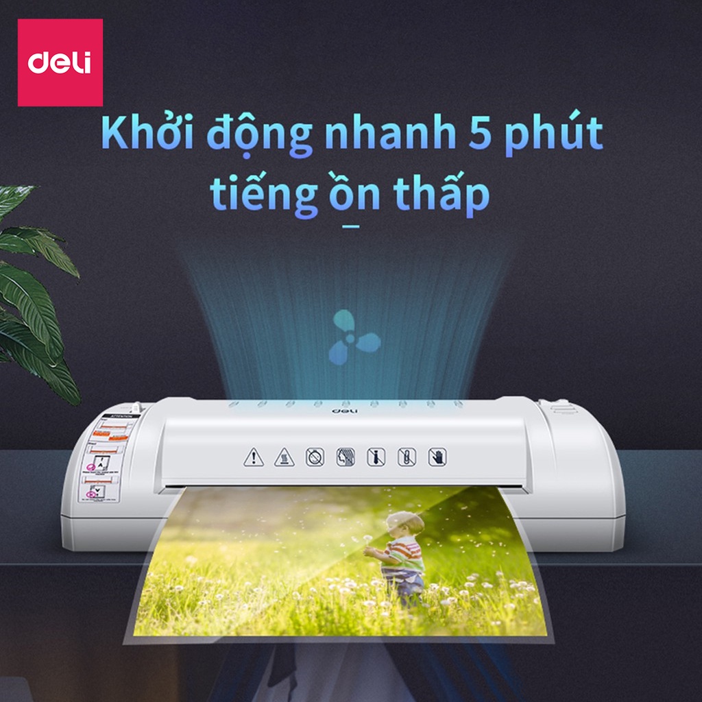 Máy Ép Plastic Deli Chính Hãng Chuyên Dụng - Khổ A4/A5/B5 - An Toàn Và Dễ Dàng Sử Dụng - Ép Màng Ảnh, Poster E3893-EU