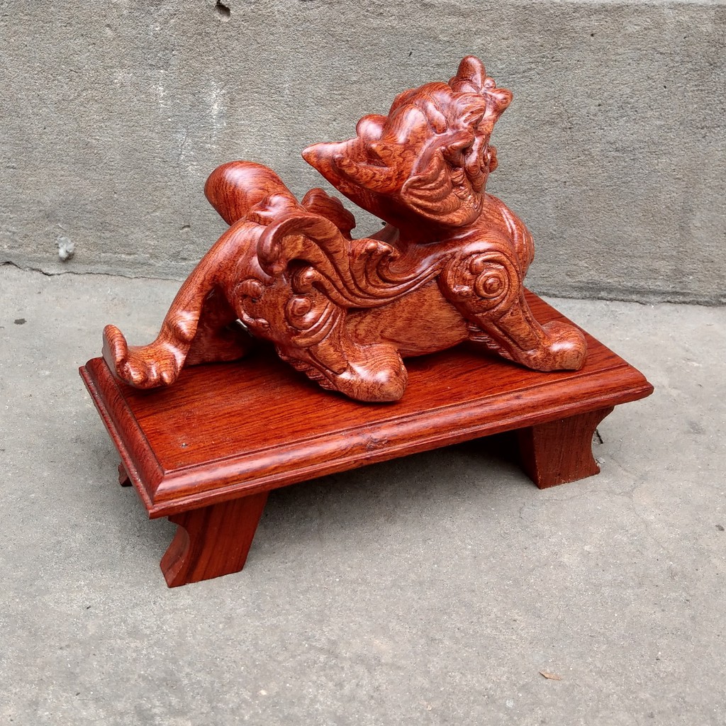 Tỳ Hưu gỗ Hương - Tượng Tỳ Hưu - Tượng Đơn - Kích thước: 20cm