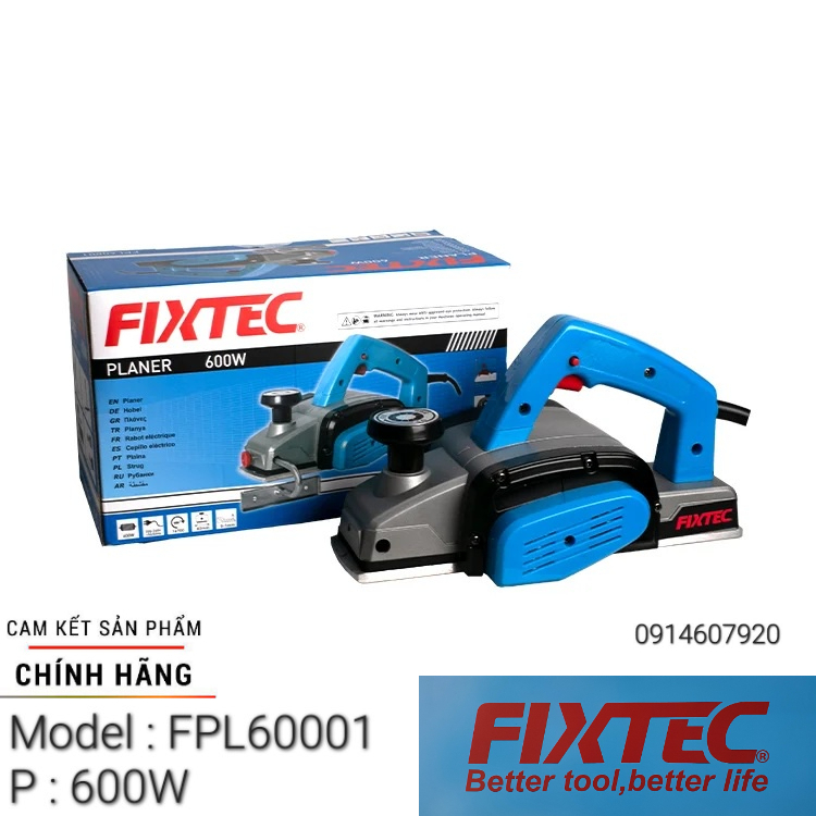Máy bào cầm tay FIXTEC Model FPL60001 Công suất 600W  FPL90001 Công suất 900W