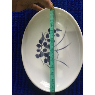 {Phá Rẻ} Combo 10 đĩa bầu dục phíp hoa văn quả nho