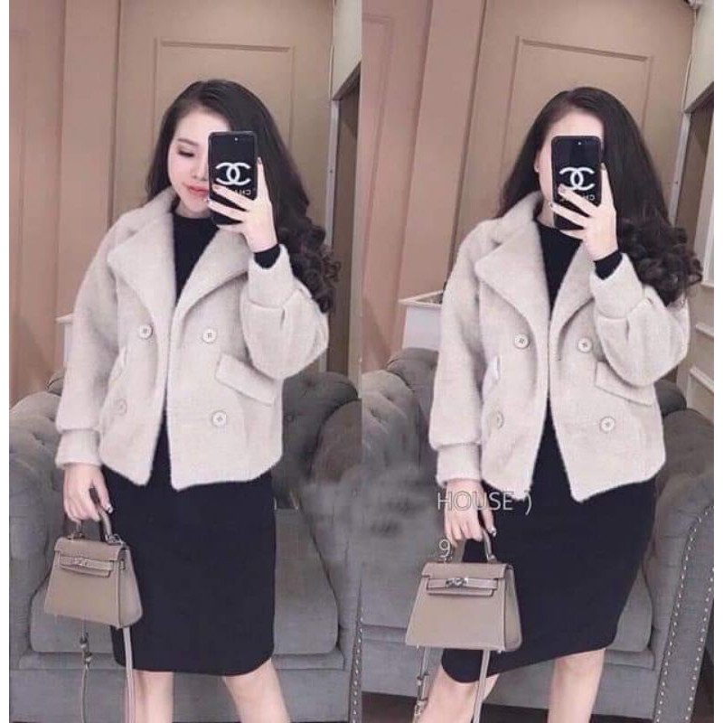 Áo khoác dạ lông ngắn QC