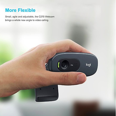 Webcam Logitech C270 HD 720P - Hàng Chính Hãng