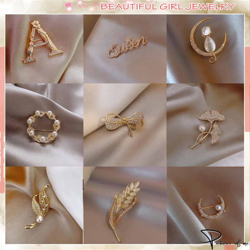 Ghim CàI ÁO HìNh Hoa PhốI Chữ Và HạT NgọC Trai ThờI Trang Cho Nữ