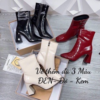 Bốt da bóng 7 phân cao cổ