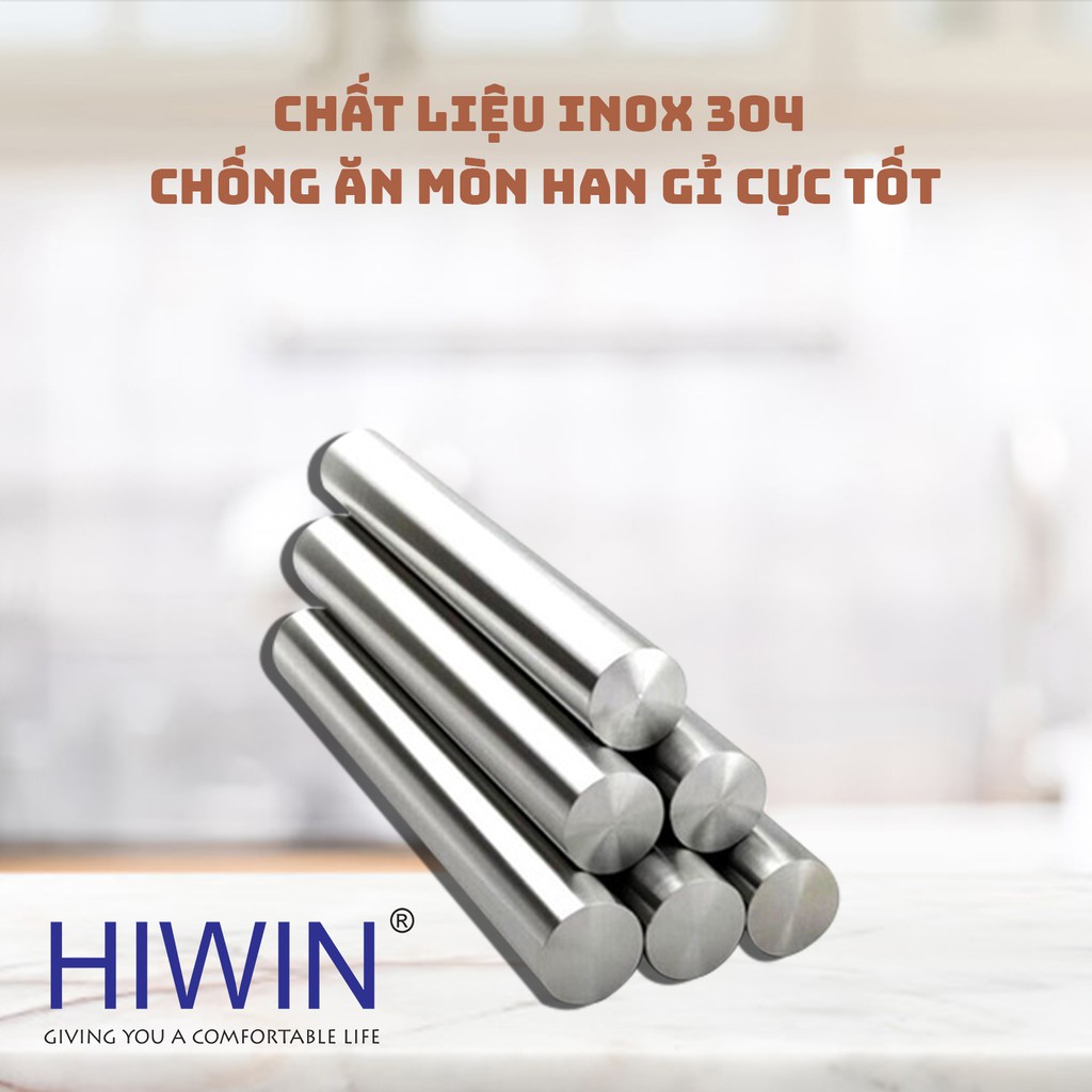 Bát tường lệch inox 304 vách tắm kính cao cấp mặt gương Hiwin SB-610Z