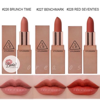 ( Sẵn ) Son thỏi 3CE Matte Lip Color vỏ vàng 226 227 228