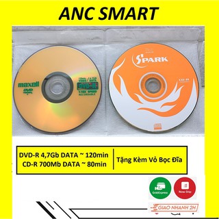 ĐĨA TRẮNG DVD & CD MITSUMEC,MAXCELL,SPARK (TẶNG KÈM VỎ ĐỰNG ĐĨA)