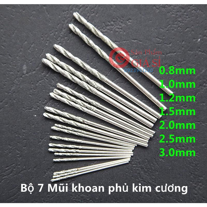 Bộ 7 Mũi Khoan phủ kim cương ❤️freeship❤️