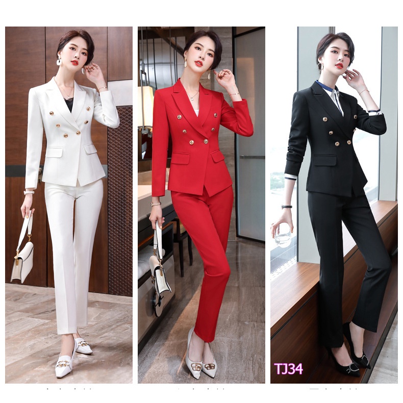 Set nguyên bộ áo Vest đính nút quần dài (kèm áo trong 2 dây) TJ34 - V325