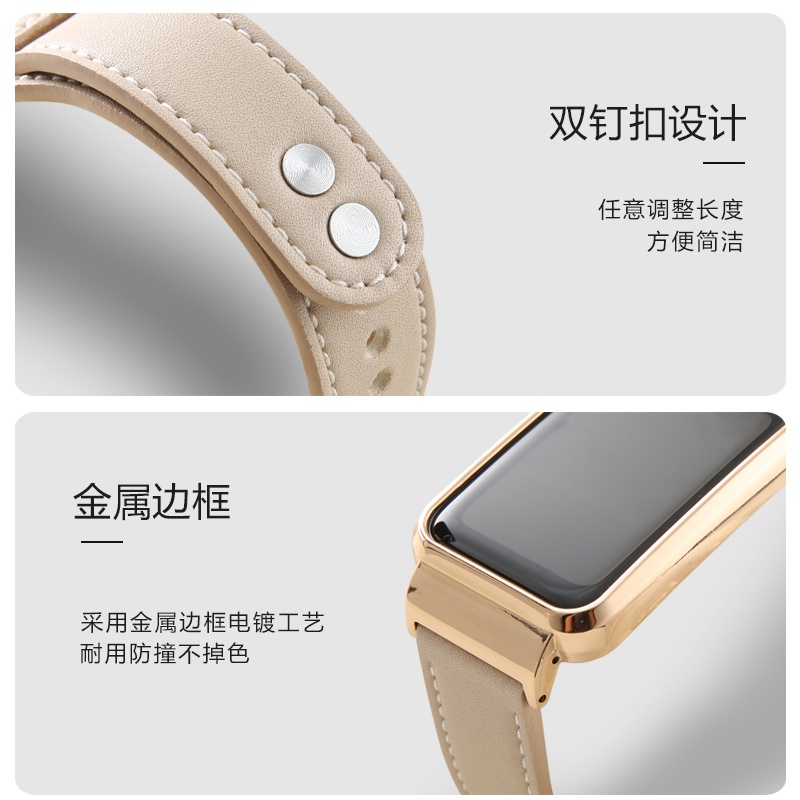 Phù Hợp Dây Đeo Tay Bằng Da Thật Hai Khóa Cài Có Thể Thay Thế Cho Xiaomi Mi Band 7pro 7pro