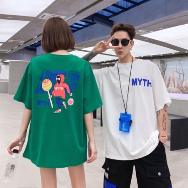 ÁO THUN CHỮ MYTH UNISEX TAY LỠ FORM RỘNG AU026 | BigBuy360 - bigbuy360.vn