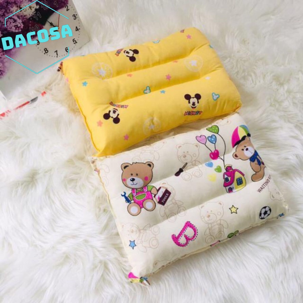 Gối Massage ⚡Trẻ Em⚡ Có Khóa Kéo Vỏ Cotton Kèm Ruột Siêu Êm Ái Mát Mịn