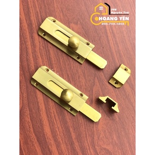 Bộ 2 chốt cửa bằng đồng, Chốt cổng dài 12cm x 4,5cm