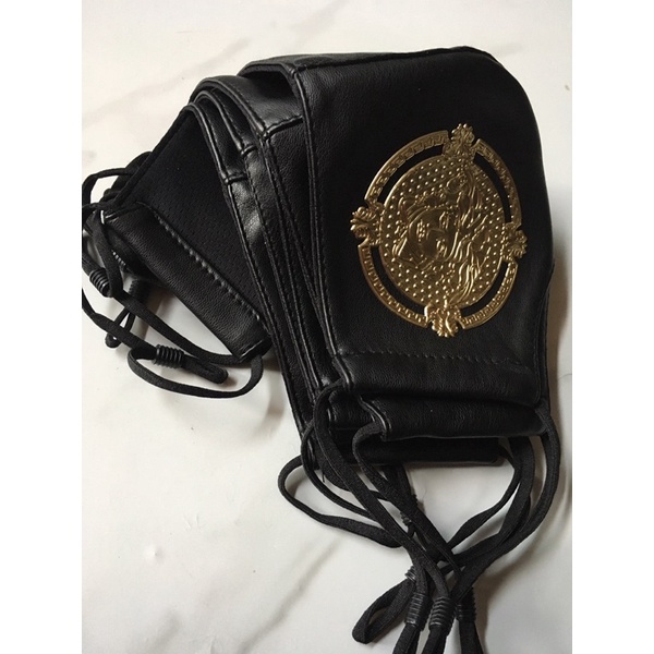 Khẩu trang da in logo cao cấp - Khẩu trang vải thời trang unisex size người lớn