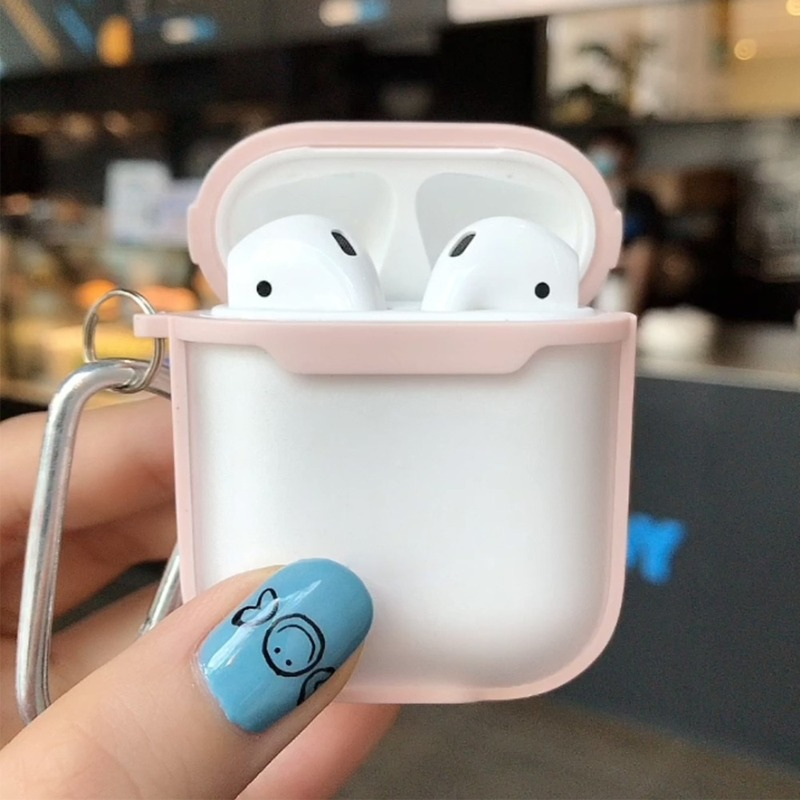 Vỏ Đựng Bảo Vệ Hộp Sạc Tai Nghe Airpods 1 / 2 Chống Sốc Kèm Móc Khóa