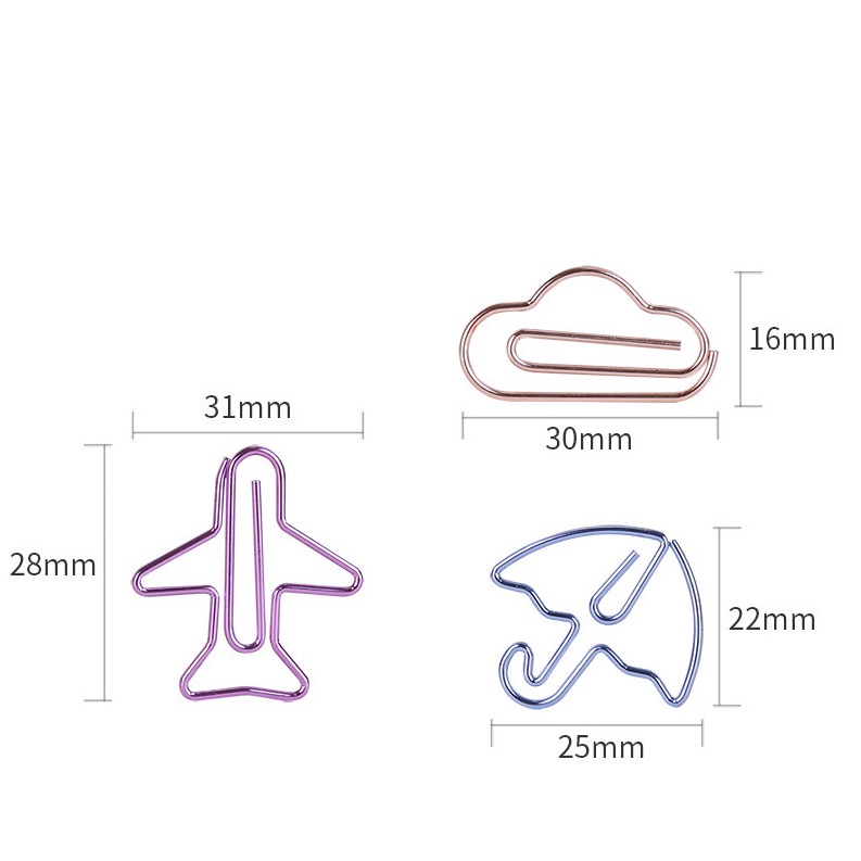 Ghim vòng kẹp giấy kim loại nhiều hình Deli - 1 set 12 chiếc - 0055/0056/0057