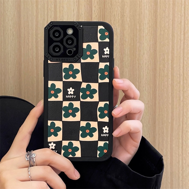 (SIÊU RẺ) Ốp lưng Iphone dày dặn nền đen hoa xanh da 6/6plus/6s/6splus/7/7plus/8/8plus/x/xr/xs/11/12/13/pro/max/plus