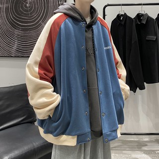 (A293) Áo khoác nỉ bóng chày cúc bấm pha tay (kèm ảnh thật)