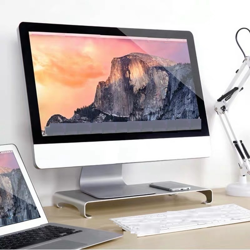 Kệ bàn để màn hình máy tính nhôm, giá đỡ Imac Macbook tivi size lớn 50x22x6cm SH002 AF21