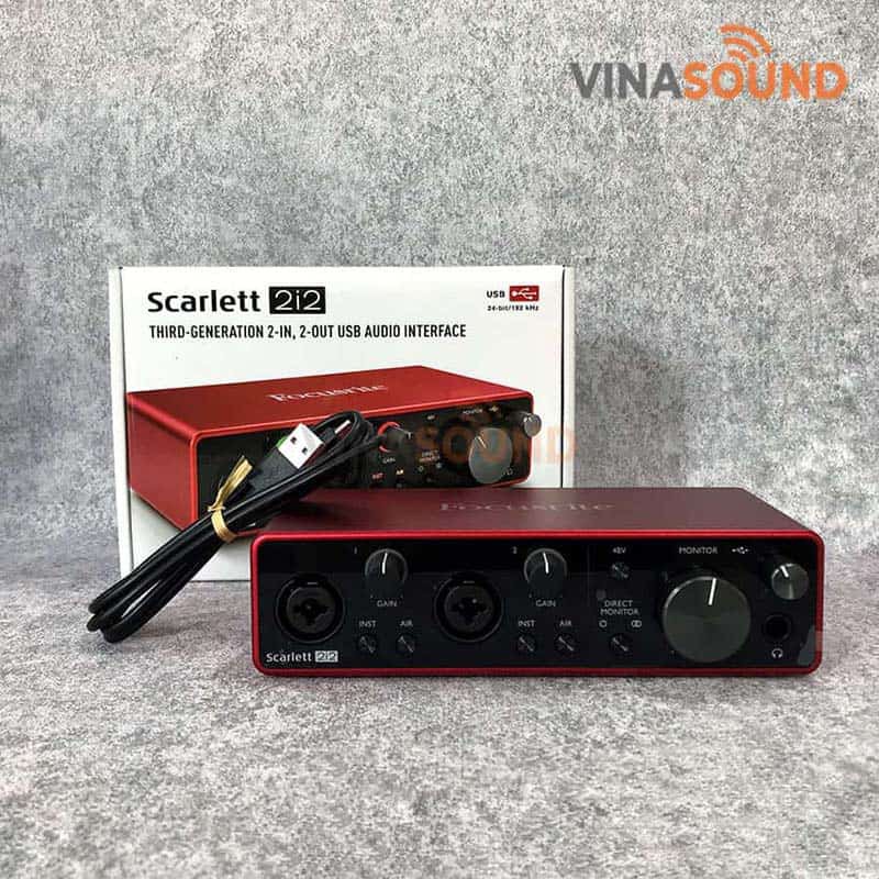 Sound Card Focusrite Scarlett 2i2 Gen 3 . Chuyên Dùng Cho Phòng Thu Âm , Hát Livestream Chuyên Nghiệp