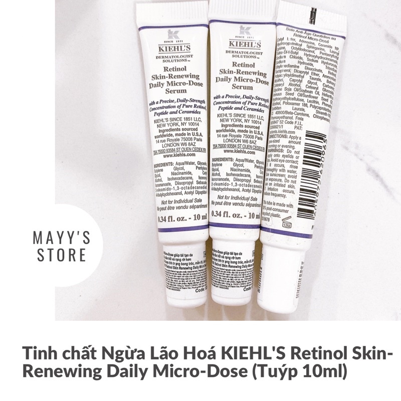 Tinh chất Trẻ Hoá Da KIEHL'S Retinol Skin-Renewing Daily Micro-Dose Tuýp 10ml