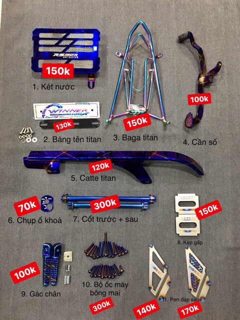 Đồ chơi xe Combo phụ kiện trang trí xe winner
