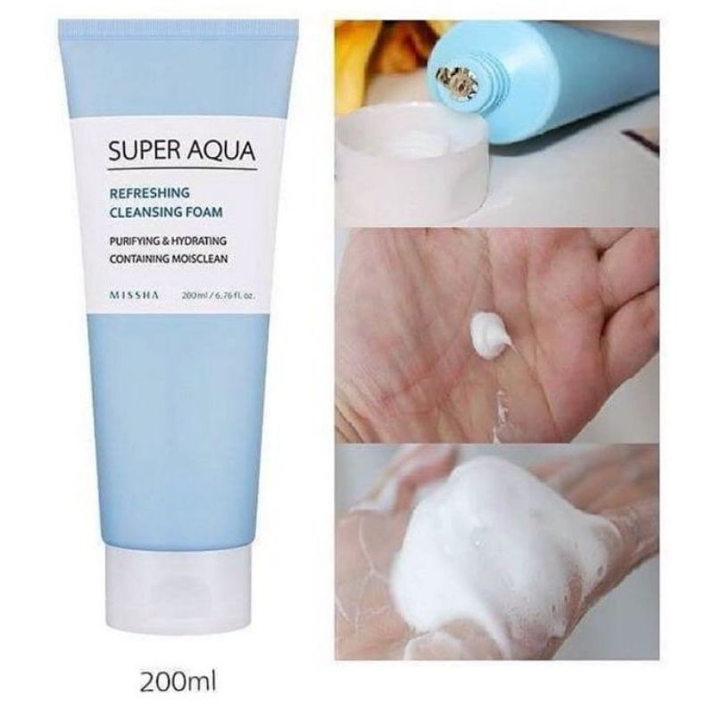 (Missha) Sữa rửa mặt Missha Super Aqua Ultra Hyalron Foaming Cleanser 200ml