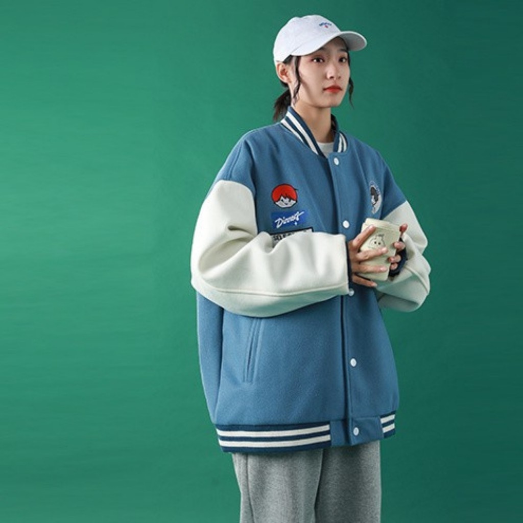 Áo bomber nỉ unisex street style áo khoác nỉ bông nam nữ form rộng ulzzang Hàn Quốc AKBBN01 LICHIHO rẻ đẹp chất