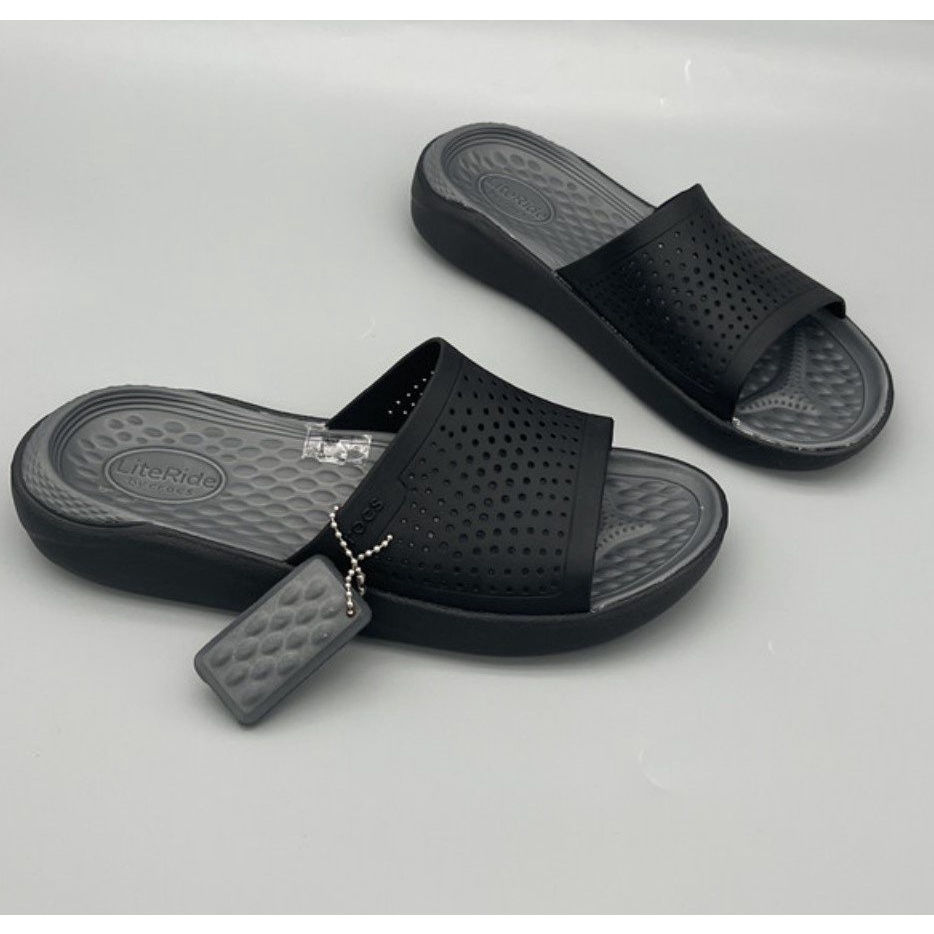 Dép lê cross literide cho nam nữ màu đen đen