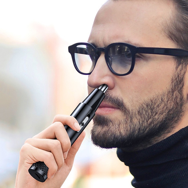 Dao Cạo Râu / Lông Mũi Tự Động 2 Trong 1 Có Thể Sạc Lại Bằng Cổng USB Cho Nam Giới