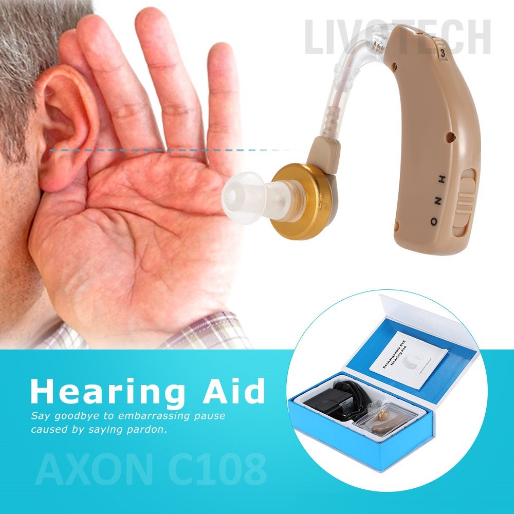 Máy trợ thính không dây , đeo sau tai Axon C-108 pin sạc, tiện lợi