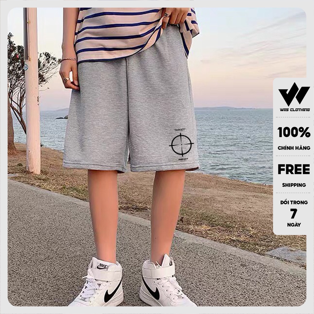 Quần short thun nam ống rộng WIIS unisex TARGET quần đùi lửng thời trang nam nữ ulzzang