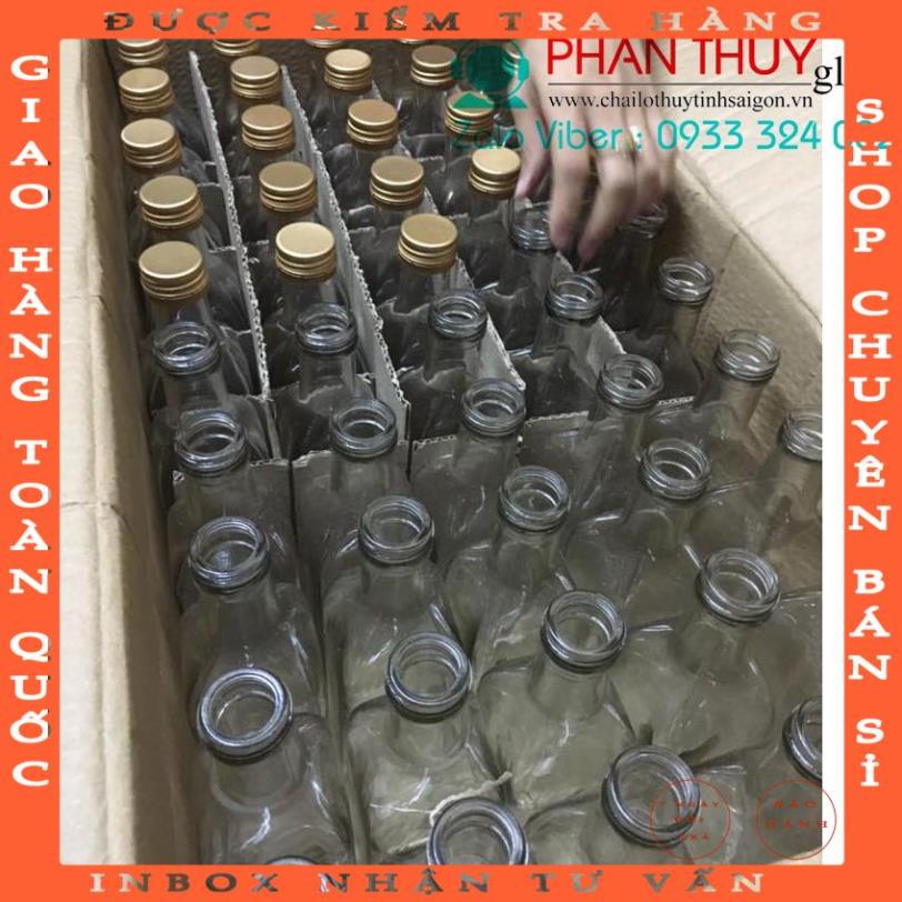 Chai Thủy Tinh Vuông 500ml Nắp Nhôm ( CV - 500 ) lakhai