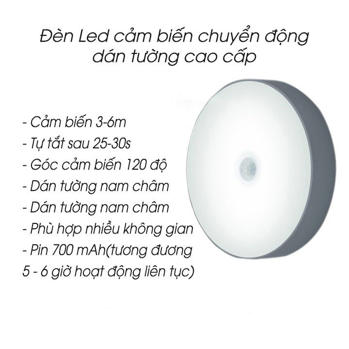 Đèn Led Dán Tường Cảm Ứng Thông Minh Dùng Pin, Đèn Cảm Ứng Chuyển Động Hồng Ngoại - Ánh Sáng Trắng