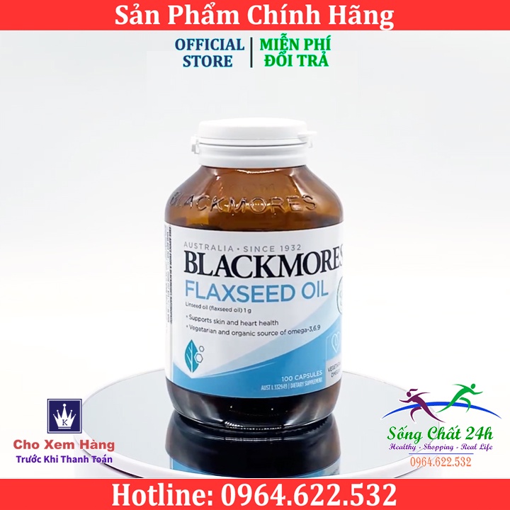 Viên Uống Tinh Dầu Hạt Lanh Blackmores Flaxseed Oil 1000 Mg Của Úc (100 Viên)